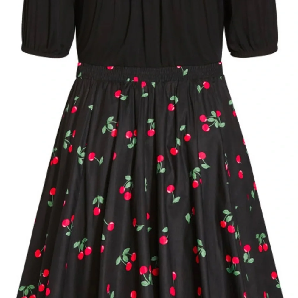 City Chic Black Cherry Print Midi Dress XXL/24 - Picture 4 of 4